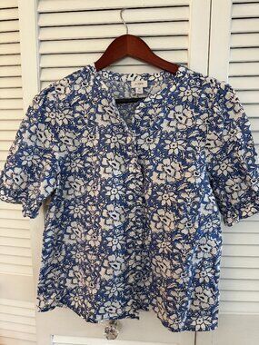 J. Crew linen blend floral blouse